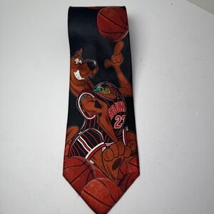 Vintage Scooby-Doo Basketball Men's Neck Tie 2001 Cartoon Network 100% Silk EUC
